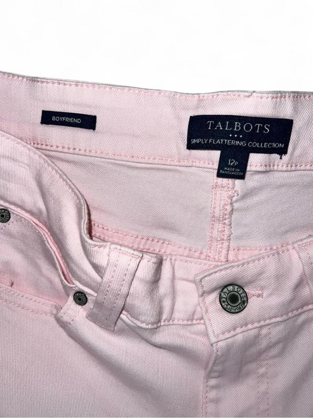 Talbots Pastel Pink Boyfriend Jeans 5 Pocket Coquette Balletcore Preppy - Picture 5 of 6